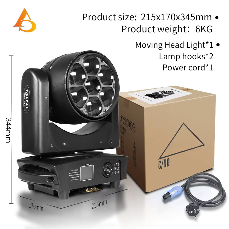 AICPOSE Bee Eye 4-in-1 RGBW LED Beam und Wash Moving Head mit Zoom, 4er Set, Schwarz - Bild 5