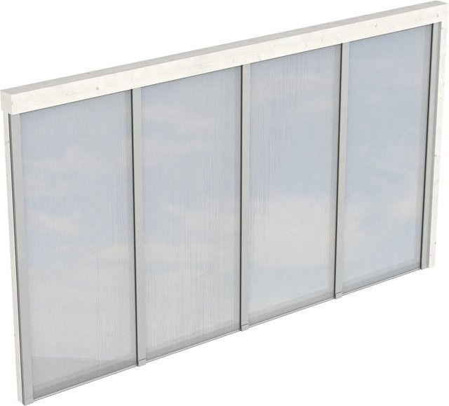 Skan Holz Seitenwand mit Polycarbonatplatten in Weiß, B: 355 cm, H: 200 cm - Bild 1