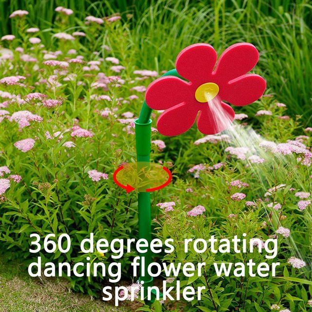 Crazy Spin Sprinkler in Blumenform, weißer 360-Grad-Rotationswasserspray für Garten und Rasen - Bild 1