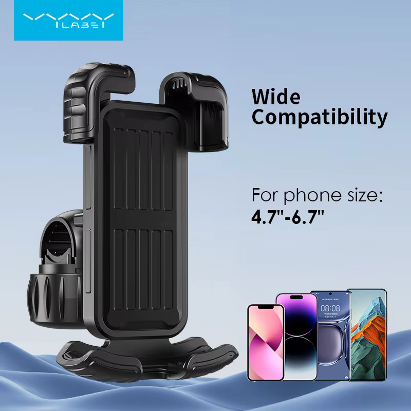 Vyvylabs Fahrrad-Handyhalterung 360 Grad Universalhalter für Mobiltelefone von 4,7 bis 6,7 Zoll in Schwarz - Bild 6