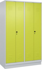 C+P PSA Doppel-Spind Classic PLUS mit Sockel, 4 Abteile, Lichtgrau, B/T/H: 120 x 50 x 195 cm - Bild 1