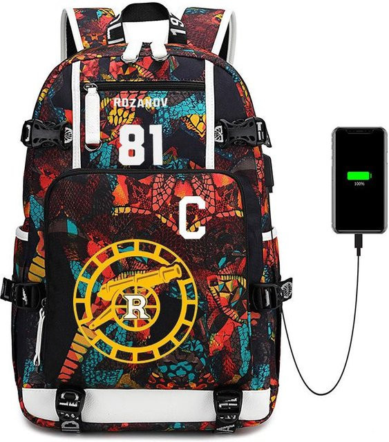3-teiliges Schulrucksack-Set für Schüler aus Oxford-Stoff in Multicolour mit Schultasche und Federmäppchen - Bild 1