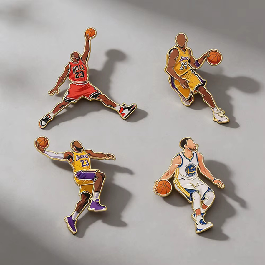 Bandai Sportspieler Emaille-Broschen, Metall, 4-teiliges Set, Bunt / Mehrfarbig - Bild 2