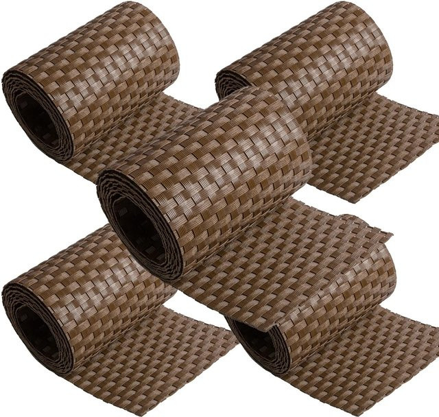 NYVI Polyrattan Sichtschutzstreifen Privafence für Doppelstabmatten Zaun, Farbe: Braun, 5 Rollen, Breite: 19 cm, Länge: 255 cm - Bild 2
