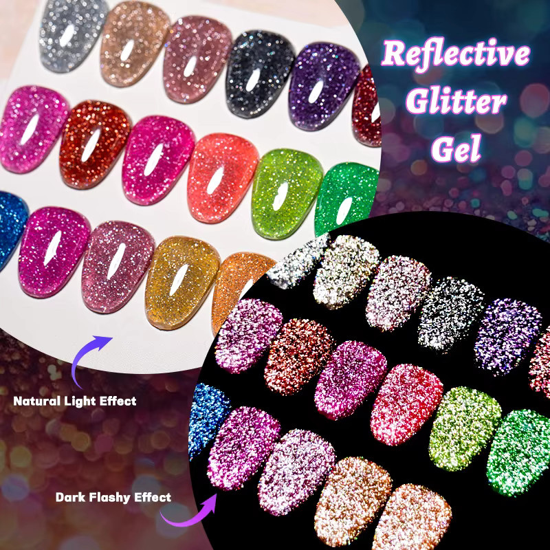 Meet Across Glitter Gel Nagellack Set, 6 Stück, Schimmernd - Bild 3