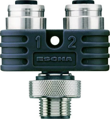Escha 8024643 Sensor- und Aktor-Verteiler mit Adapter, 5 Polzahl, grau - Bild 1
