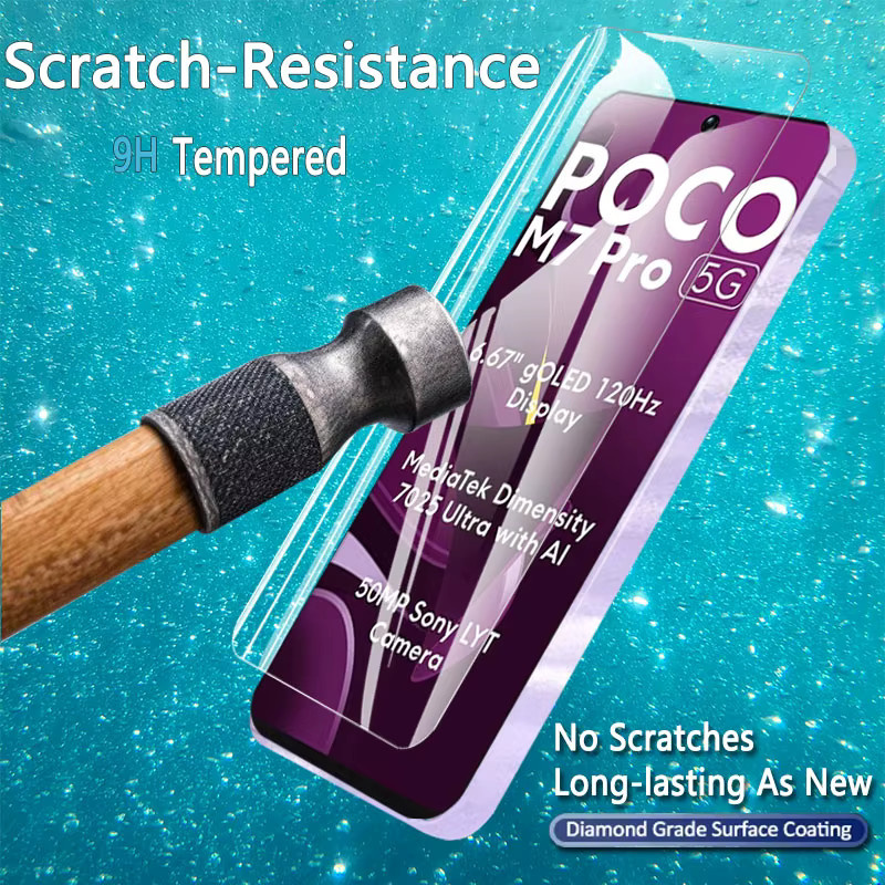 Xiaomi Poco M7 Pro 5G Panzerglas Displayschutz aus gehärtetem Glas mit 9H Härtegrad in Transparent - Bild 4