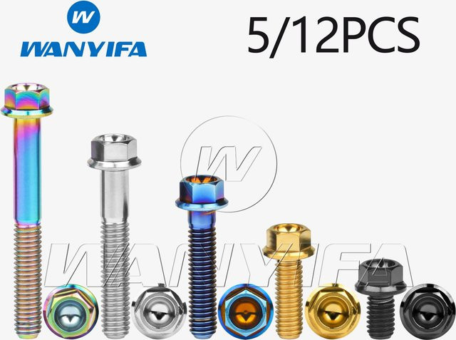 Wanyifa Titan Flansch Sechskantschrauben M6x10-100mm in Grün oder Mehrfarbig für Fahrrad, Motorrad und Auto - Bild 1