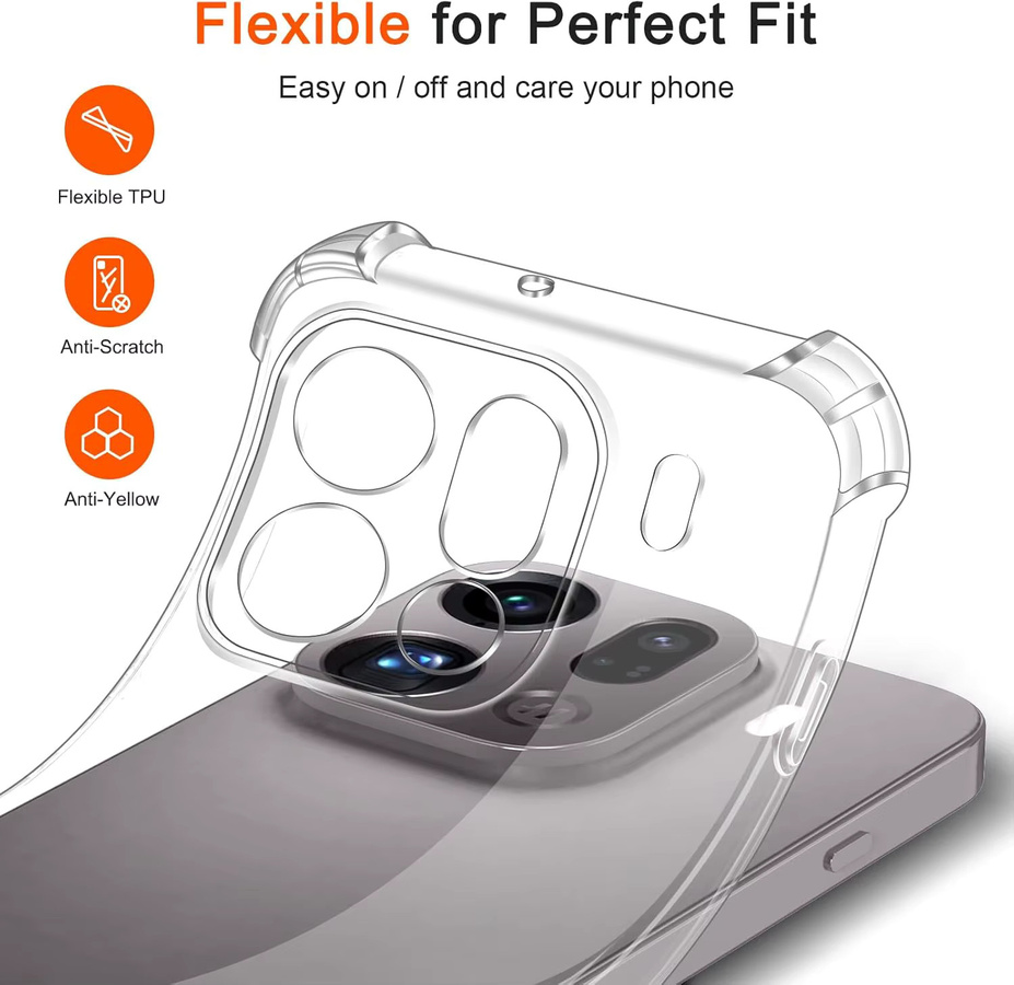 Stoßfeste TPU-Schutzhülle für OPPO Find X9 Pro in Transparent - Bild 4