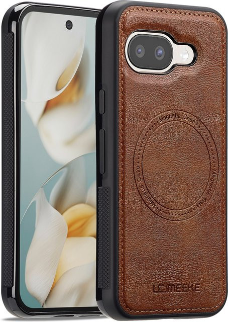 Magnetische Leder-Handyhülle für Google Pixel 10 Pro XL 9 8 7 in Braun, stoßfest und kabelloses Laden kompatibel - Bild 1