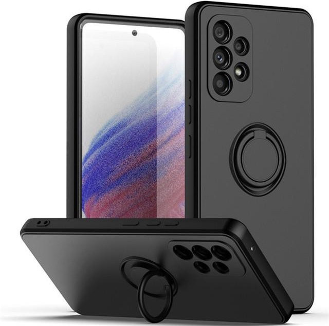 Magnetische Flüssigsilikon Hülle mit Ringhalter für Samsung Galaxy A53 A13 A52s 5G A22 A51 A71 A12 A50 A32 A33 A42 A10 A72 in Schwarz - Bild 1