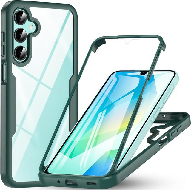 360-Grad-Schutzhülle mit integriertem Displayschutz für Samsung Galaxy A16 A15 A25 A35 A55 A54 A14 A24 A34 A54 A05 A06 A07 M36 in Grün - Bild 1