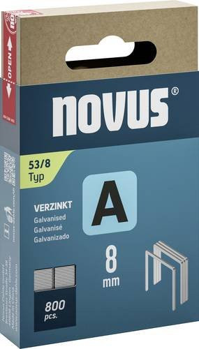 Novus Tools Feindrahtklammern Typ 53, verzinkt, Silber, 800 Stück, Länge: 8 mm, Breite: 11,3 mm - Bild 1
