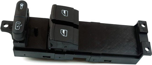 BROSS Fensterheber-Hauptschalter Fahrerseite Vorne 9-Pin für VW Passat B5 Golf MK4 Bora Seat Toledo MK2 Leon 1 Skoda Octavia Fabia MK1 Schwarz BDP117 - Bild 1