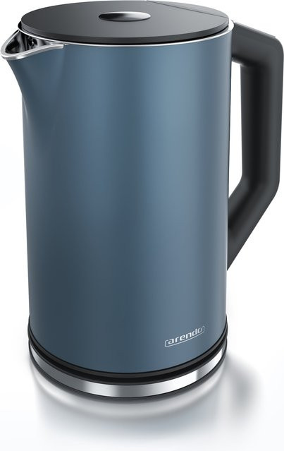 Arendo Wasserkocher aus Edelstahl mit Temperaturwahl 40 - 100°C und Anzeige, 1,5 l, blau matt - Bild 1