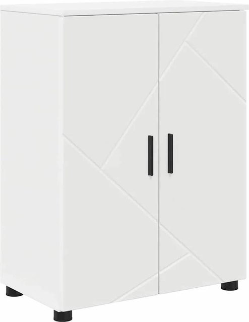 vidaXL Badezimmerschrank Weiß aus Holzwerkstoff und Metall, B/T/H: 60 x 35 x 80 cm - Bild 1