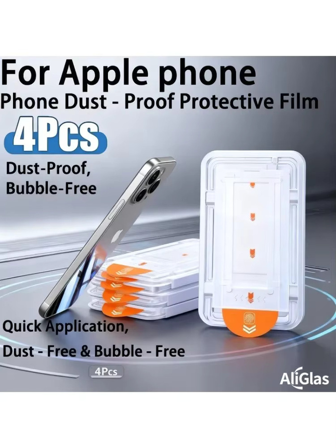 4er-Pack HD Clera Displayschutzfolie aus gehärtetem Glas für iPhone 17 16 15 Pro Max 16e 15 14 Plus 13 12 Mini XR XS Max, transparent - Bild 4