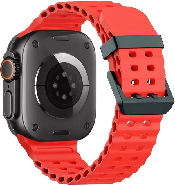 Uhrenarmband Ocean, Silikon, Metall-Schnallenarmband, Apple Watch - Bild 1