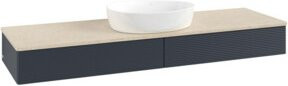 V&B Waschtischunterschrank Antao mit Frontstruktur in Botti Mattblau, Wandmontage, Breite: 160 cm, Tiefe: 50 cm - Bild 1