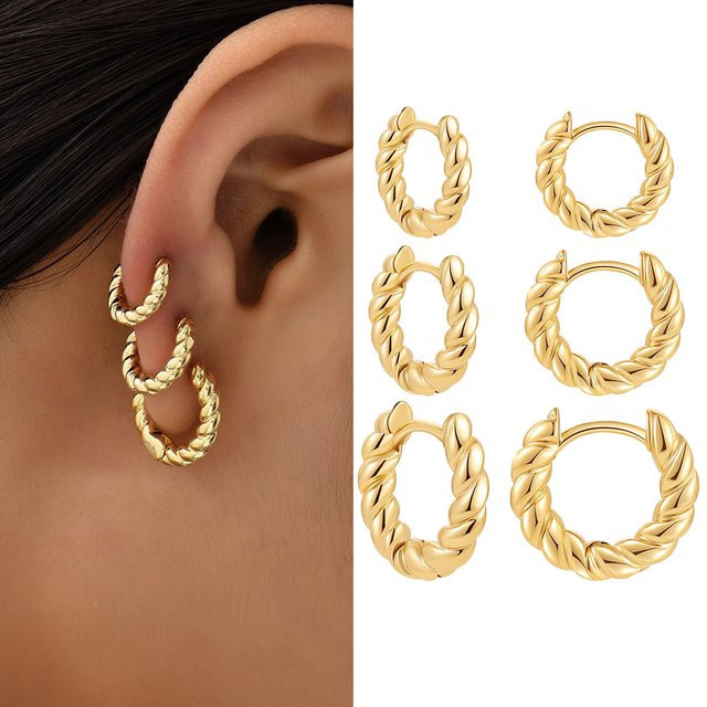 Erpels Creolen, Gold, Damen, 12/14/16mm - Bild 1