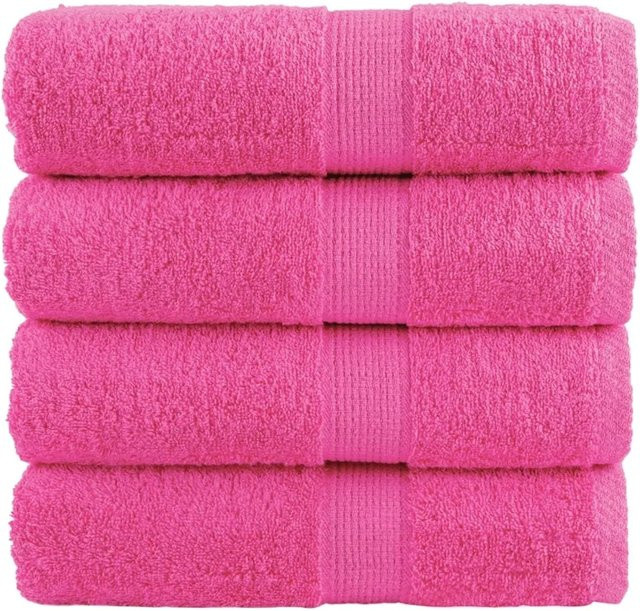 vidaXL Premium Waschhandtücher SOLUND, 4 Stück, Rosa, Baumwolle, 600 g/m², B/H: 30 x 30 cm - Bild 1
