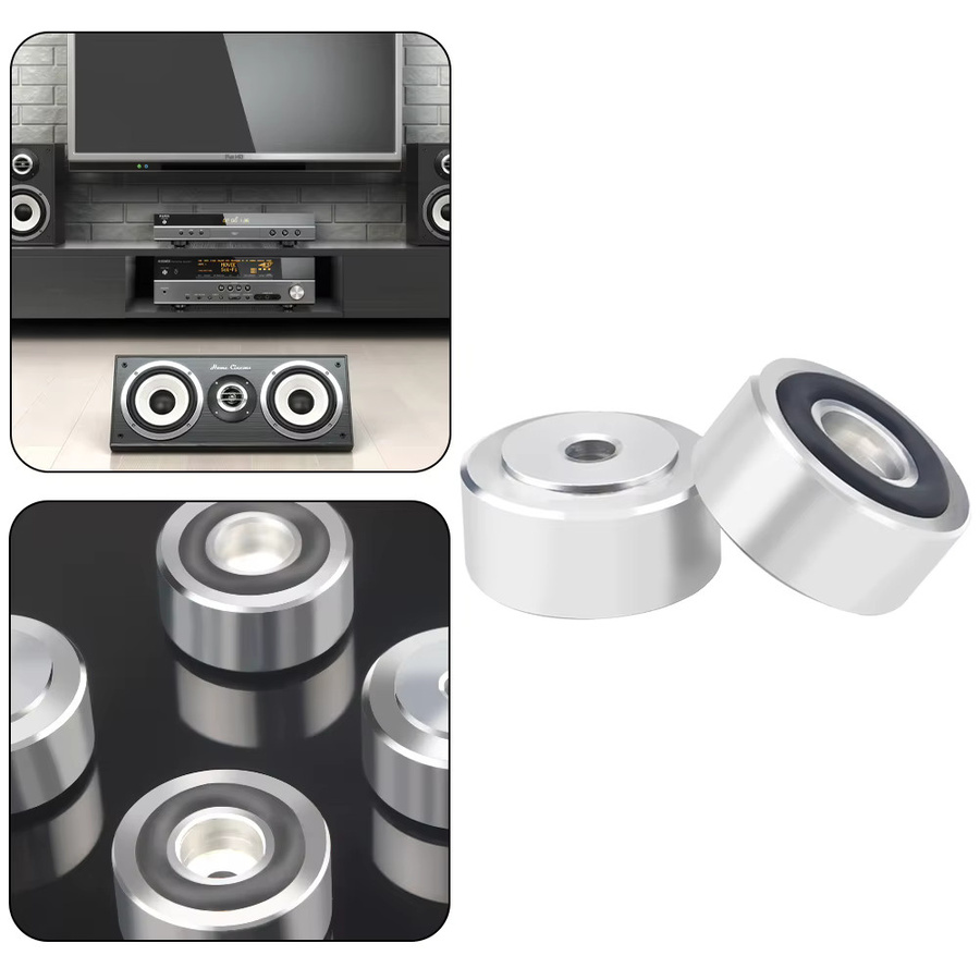ALLOET HIFI-Lautsprecher-Spikes aus Aluminiumlegierung in Silber, 4 Stück zur Stoßdämpfung und Isolierung für Lautsprecher und DAC - Bild 4
