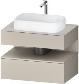 Duravit Waschtischunterschrank Qatego in Beige Matt mit LED-Beleuchtung und Innenschubladen, Wandhängend, B/T/H: 80 x 55 x 60 cm - Bild 1