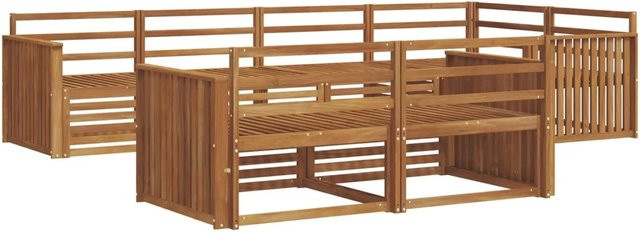 vidaXL Outdoor-Sofagarnitur 7-teilig aus Akazienholz in Braun mit modernem L-Shape Design - Bild 1
