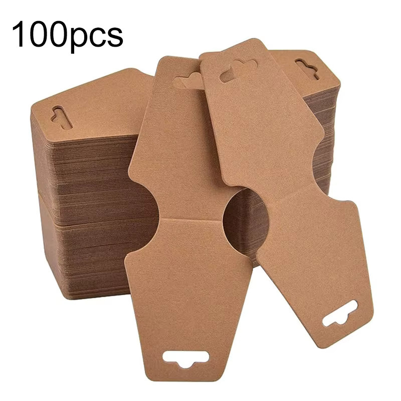 TMZ 100er Set Faltbare Schmuck-Displaykarten aus Kraftpapier für Armbänder und Halsketten in Weiß und Braun - Bild 4