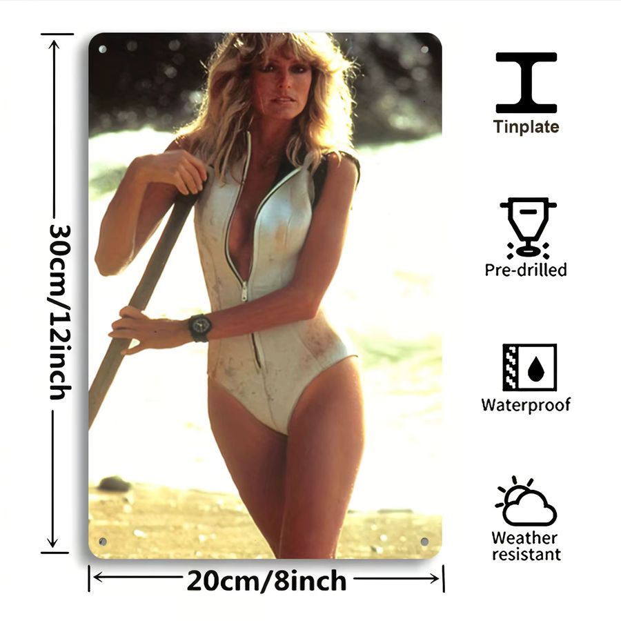HELLOYOUNG Retro-Wandschild aus Metall Strand-Dekoration Multicolor, Breite: 30,5 cm, Höhe: 20,3 cm - Bild 2