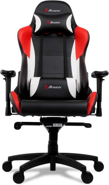 Arozzi Verona Pro V2 Gaming Chair schwarz rot weiß mit Headrest und Armlehnen - Bild 1