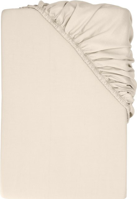 LIVARNO Mako-Satin Spannbettlaken aus Baumwolle, Beige - Bild 1