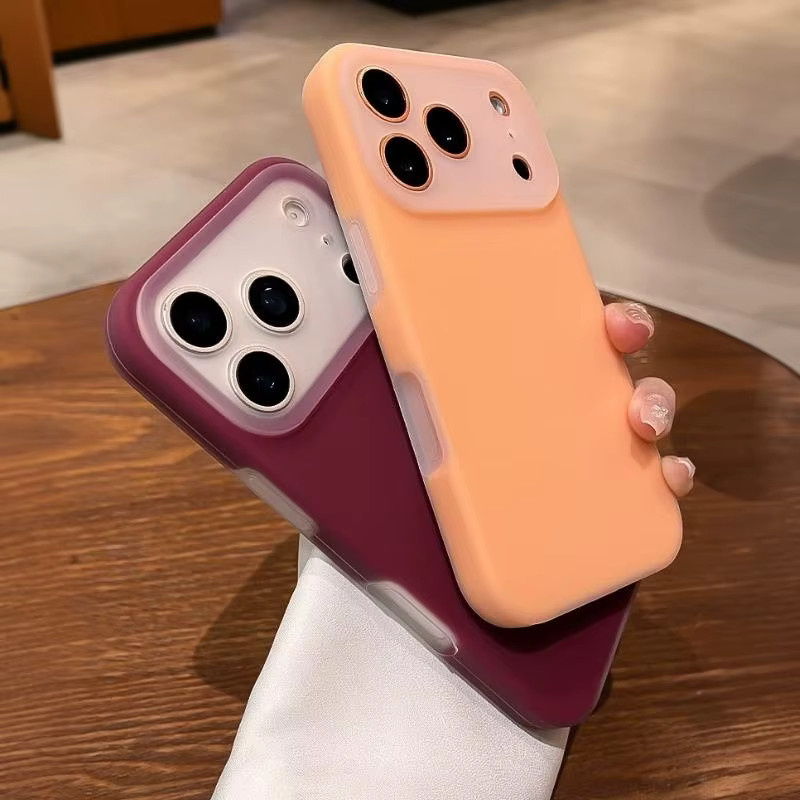 Xeber Silikon Schutzhülle für iPhone in den Farben Rot und Orange, matte und stoßfeste Gelee-Hülle mit Kameraschutz - Bild 2