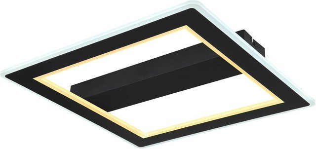 Globo LED-Deckenleuchte Mattia in Schwarz Matt, quadratisches Design aus Metall, B/T/H: 45 x 45 x 5 cm - Bild 2