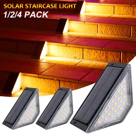XIWANGFIRE Solar-Treppenleuchte LED in Schwarz, IP67 wasserdichte Außenstufenbeleuchtung für Garten und Terrasse, warmweißes Licht, rechteckig, Einbauleuchte