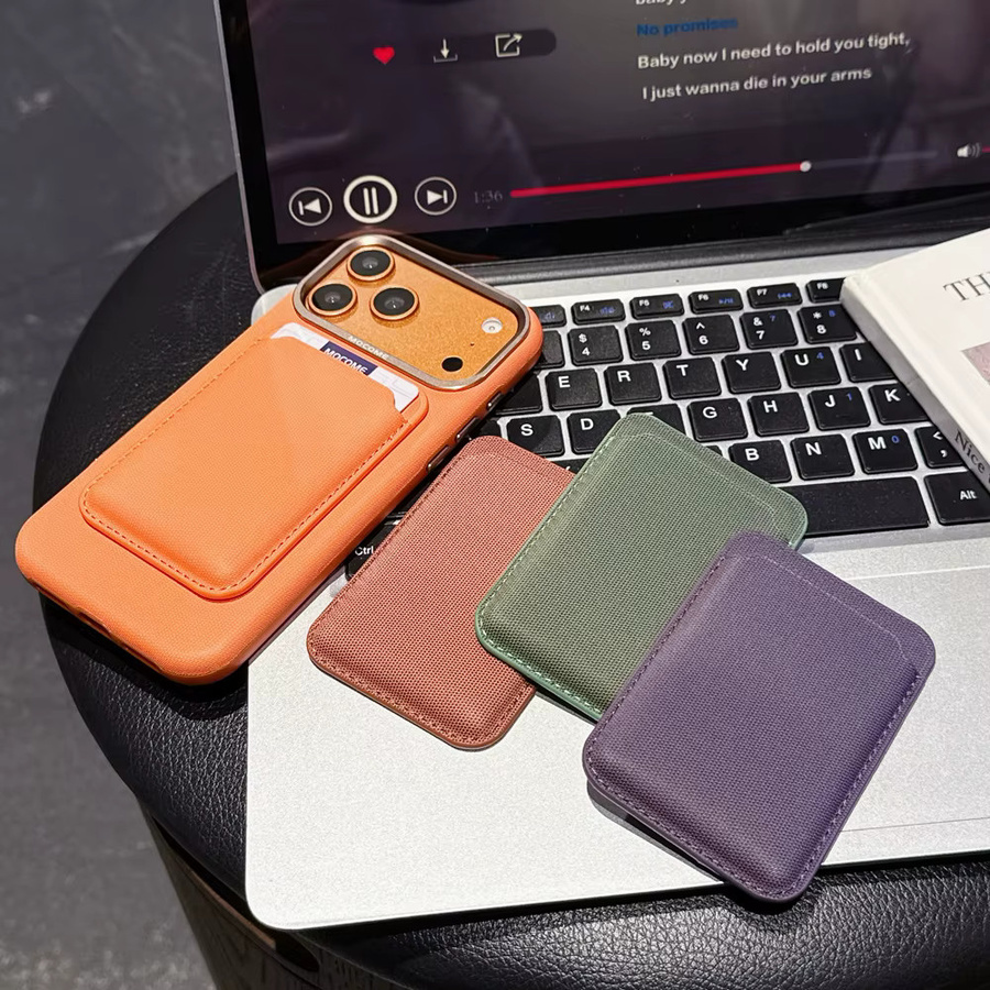 SLUTLI Techwoven Wallet Case für iPhone 16 17 Pro Max und Samsung S25 S26 Ultra in Braun mit starkem Magneten und Kartenhalter - Bild 3