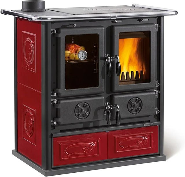 La Nordica Holzherd Rosetta Sinistra Keramik in Bordeaux Rot mit 7,9 kW - Bild 1