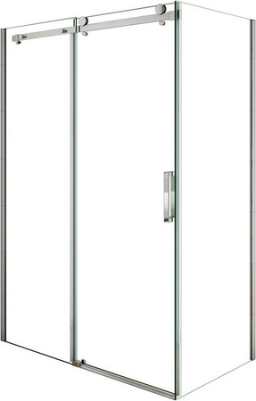 AICA Duschkabine mit Schiebetür für Eckduschen, ESG-NANO Glas 8mm, B/T/H: 155 x 90 x 195 cm