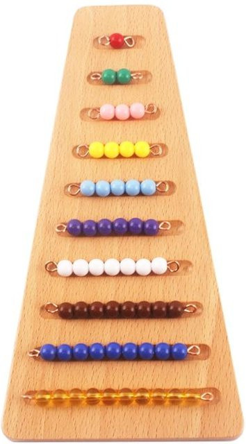Kidsly Montessori Holzperlenspielzeug, Farbige Perlentreppe mit Tablett, Lernspielzeug - Bild 1