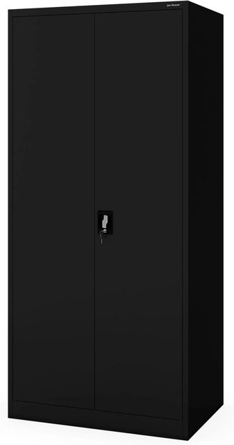 Abschließbarer Aktenschrank JAN NOWAK JAN H D600 aus Stahl in Schwarz, H x B x T: 195 x 90 x 60 cm - Bild 1