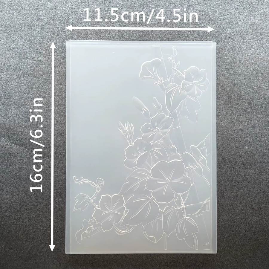 Handgefertigte Grußkarte mit geprägtem Morgenblumen-Design und Kletterpflanzen-Blumencluster-Muster aus Papier - Bild 3