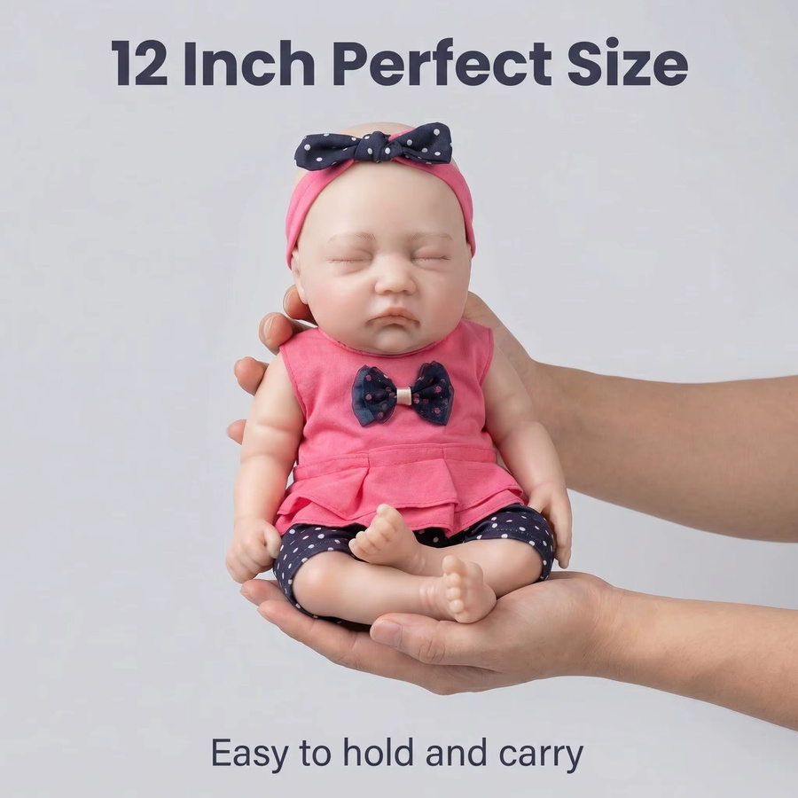 NPK 12' Lebensechte Silikon-Babypuppe, Silikon, Weiß, Rosa / Pink - Bild 2