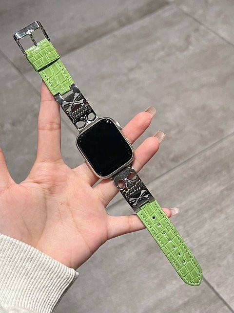iwujiao Uhrenarmband Leder, Totenkopf, Bunt, Damen, Apple Watch - Bild 1