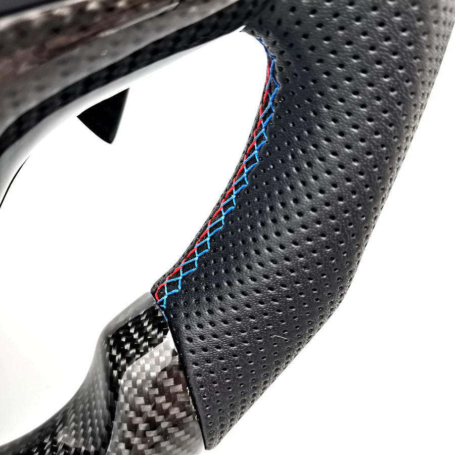Real Carbon Fiber Lenkrad mit Paddles Shifter für BMW 5er F10 F11 F12 F01 F07 M5 in Schwarz - Bild 4