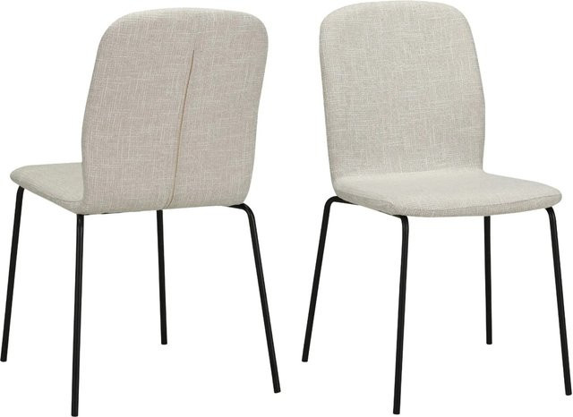 Albatros Esszimmerstühle ENNA 4er Set Beige, stapelbare Polsterstühle mit Metall-Gestell und Strukturstoff-Bezug - Bild 1