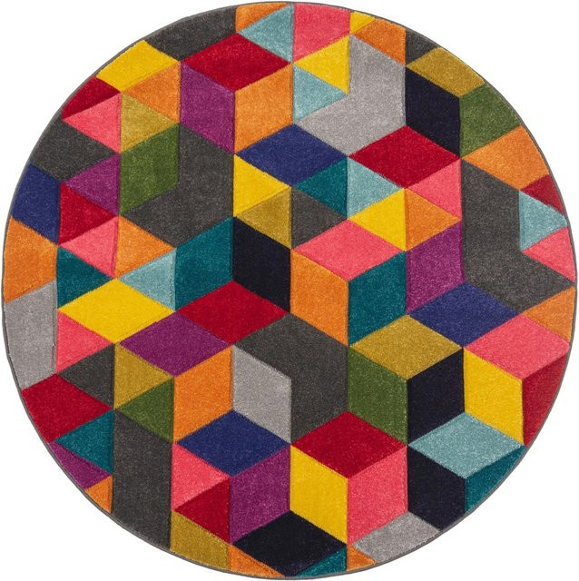 Flair Rugs Kinderteppich Dynamic in Mehrfarbig mit geometrischem Design, Durchmesser: 160 cm - Bild 1