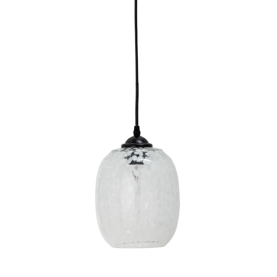 Bloomingville Hängeleuchte Gisele aus weißem Glas mit Durchmesser: 18 cm - Bild 1