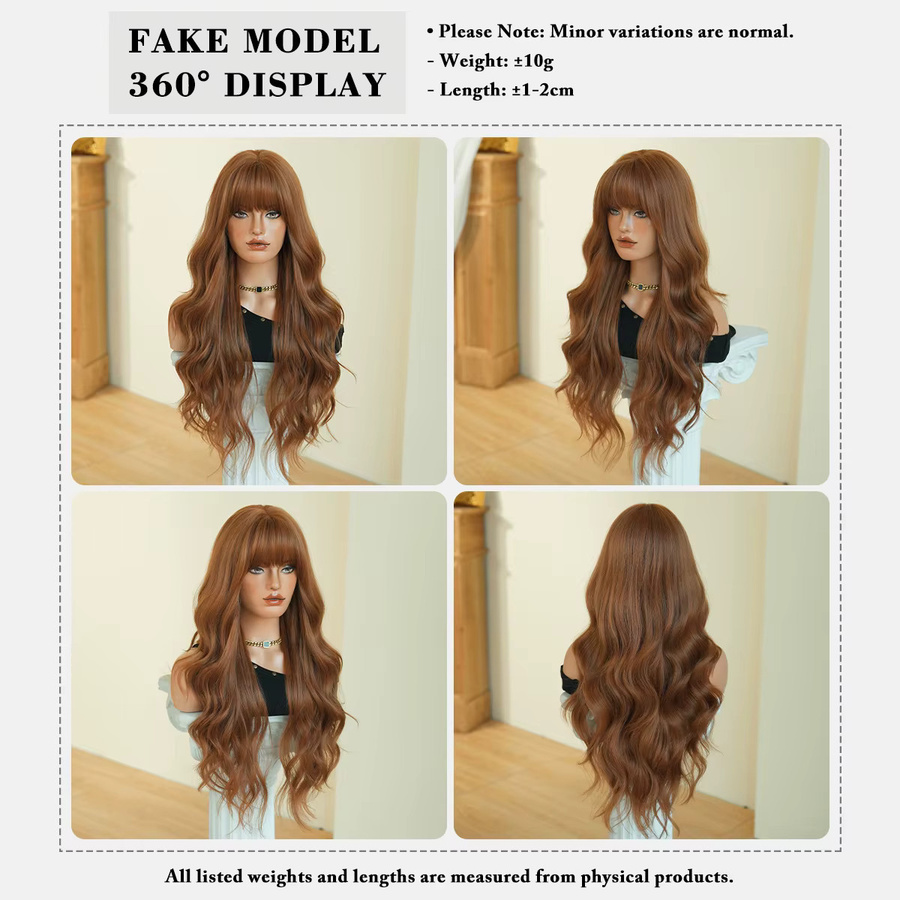 7JHH WIGS Perücke, lang, gewellt, honigbraun, Damen - Bild 3