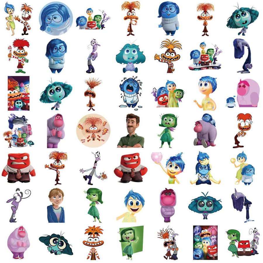 Disney Inside Out Aufkleber Set mit niedlichen Cartoon-Motiven in Multicolour für Laptop, Skateboard und Scrapbooking - Bild 3