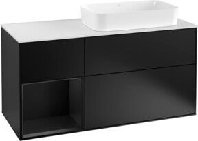 V&B Waschtischunterschrank Finion mit Wandbeleuchtung, Blau lackiert, Breite: 120 cm, Tiefe: 50,1 cm, Höhe: 50,1 cm - Bild 1